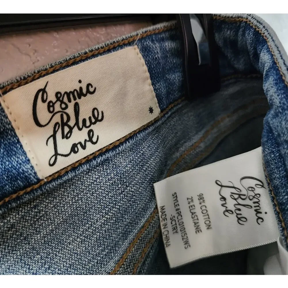 Cosmic Blue Love Brielle Vintage High Rise Capri Jean Indigo Sanctuary Crop Rip
